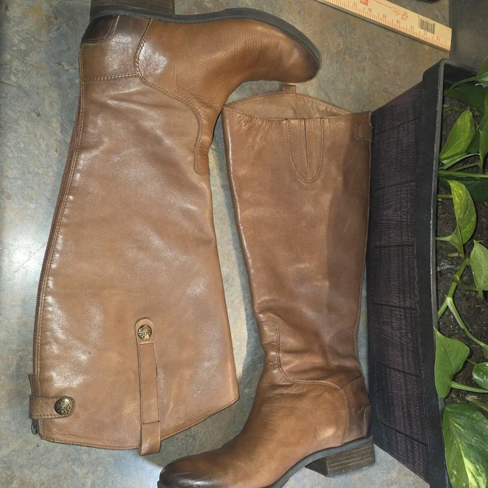Sam Edelman Women's Penny 2 Knee-High Riding Boots BROWN SIZE 7 M
